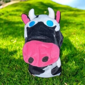 IKEA Klappar Lantlig Cow Hand Puppet Plush Movable Mouth Realistic Farm Toy 10"